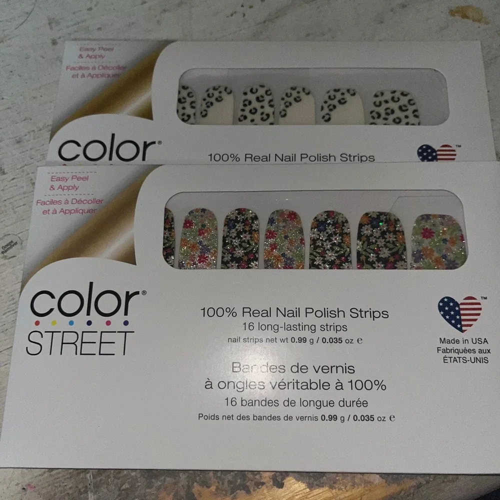 New Lot of 2 Color Street Nail Polish Strips - Daisy Me Rolling & Spot On